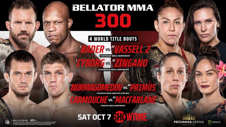 Four World Title Fights Headline BELLATOR MMA’s Historic 300th Card on October 7th in San Diego